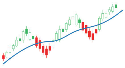 Obraz premium Stock market graph showing upward trend with candlestick chart