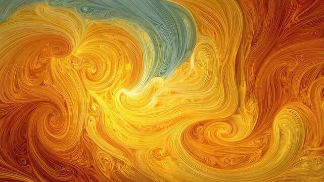 Vibrant swirl patterns of orange and yellow colors creating a dynamic visual display in abstract art format in high quality 4k microstock