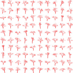 Bare Tree Silhouette Set Vector Illustration for Winter Landscape Design, Nature Posters, Environmental Projects, Isolated on White Background.