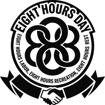 Labor movement 888 symbol icon vector design