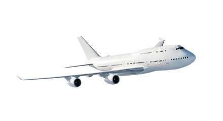 Obraz premium High Angle View of Modern White Passenger Plane, Corporate Jet for Luxury Travel and Tourism, Isolated on a Transparent Background