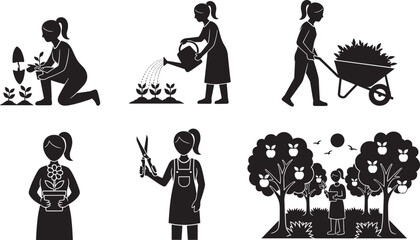 Black and white vector illustrations of wild ducks geese and game birds in various flying and standing poses for nature wildlife and hunting designs © Empowerment angle 