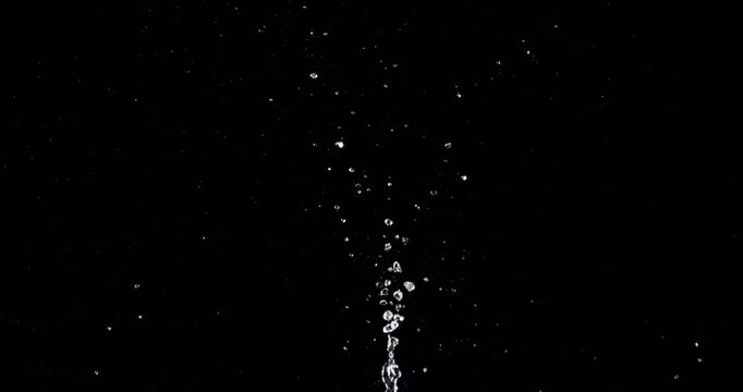 This mesmerizing footage showcases water droplets splashing against a sleek black background, offering inspiration for motion graphics and visual effects to elevate any media project