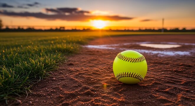 Softball at Sunset - A Moment of Reflection on the Field.