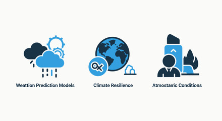 Climate and Weather Icons: Weather Prediction, Climate Resilience, and Atmospheric Conditions for Earth Science