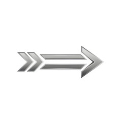 Metallic arrow icon with three arrowheads