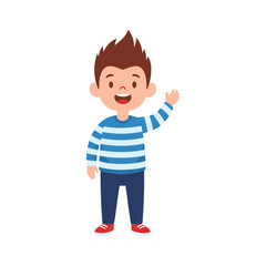 Fototapeta premium Happy Boy Waving Hand
