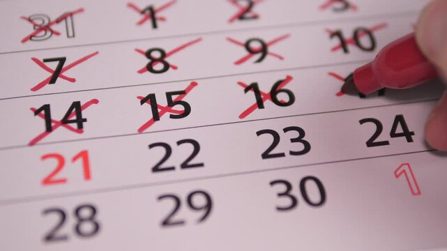 Calendar Efficiently Updating Scheduled Days With Speed. Swiftly Crossing Off And Marking Dates On Calendar. Prompt And Effective Methods For Managing Upcoming Dates On Schedule Or Calendar