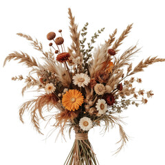 Obraz premium Colorful Dried Flower Arrangement in a Simple Vase for Home Decoration