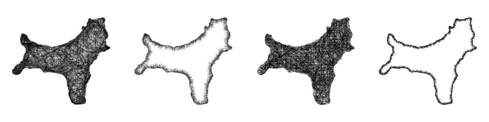 Sketch Christmas Island map design set