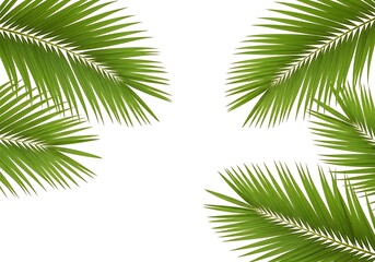 Fototapeta premium Palm Leaves on White Background - Tropical Summer Design, Copy Space