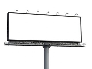 Obraz premium Empty billboard on highway with birds flying by