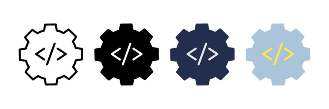 Development and coding gear icon representing programming tools, settings, and customization