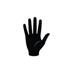 Fototapeta premium A black silhouette of a human hand with fingers extended in a vector graphic design