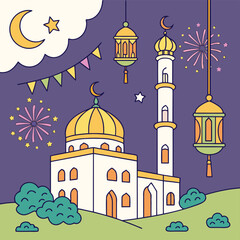 3d-cartoon-eid-mubarak-poster--mosque