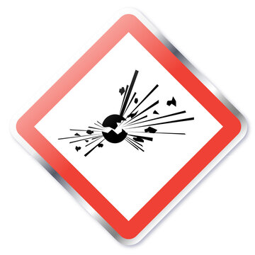 GHS Exploding Bomb Hazard Pictogram &ndash; Chemical Safety Warning Icon