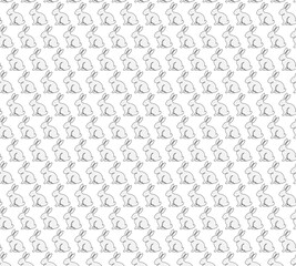 Fototapeta premium A seamless pattern of hand-drawn rabbits for a cute Easter or nursery background. 