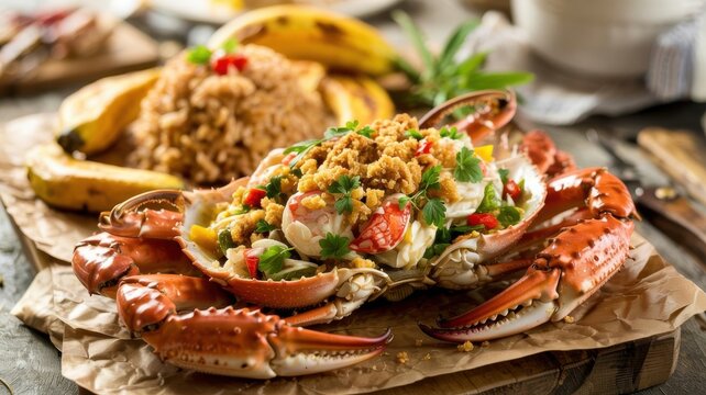 Grenadian cuisine.
Baked Crabs are an exquisite delicacy of Grenadian cuisine, which is often prepared for special occasions and holidays.