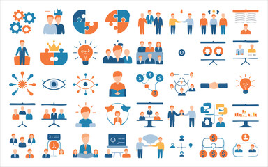 People working together in harmony icons