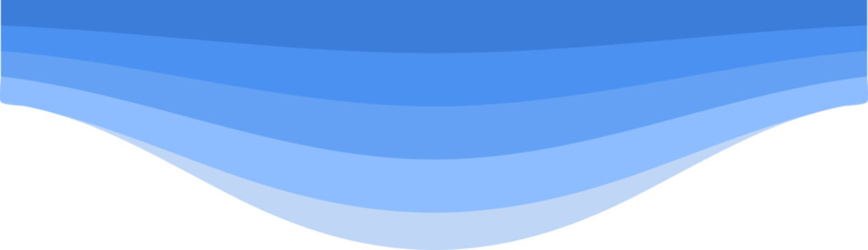 Wavy borders and dividers for digital design. Elegant curved separator for web pages with flowing blue lines. Professional design element for modern interfaces.