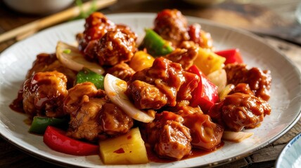 Hong Kong cuisine.
Delicious classics. Sweet and sour pork.