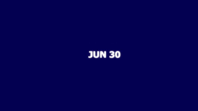 June 30 Calendar Date Icon on Dark Blue Background