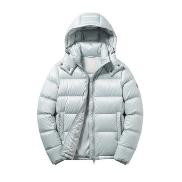 Light grey puffer jacket with hood