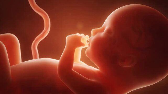 Human Fetus in Utero Illustration