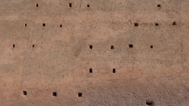 Rabat, Morocco The exterior crenelated wall of the Chellah Castle.