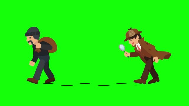 探偵が調査するアニメーション