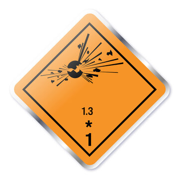 UN Class 1.3 Explosives Transport Hazard Label Icon
