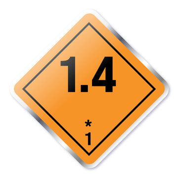 UN Class 1.4 Explosives Transport Hazard Label Icon