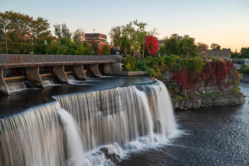 The Rideau Falls located in Ottawa, Ontario, Canada, where the Rideau River empties into the Ottawa River © J.Yang