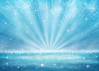 abstract blue light rays background with sparkling stars and glowing bokeh effects