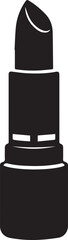 Lipstick Makeup Cosmetic Beauty Product Icon Black Silhouette Isolated on White Background