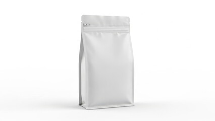 Standing white zipper pouch