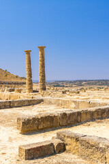 Fototapeta premium Roman archaeological site ruins with columns in Uncastillo