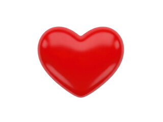 A vibrant glossy red heart shape representing love and emotional connection in digital design