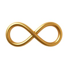 A golden infinity symbol on a plain white background