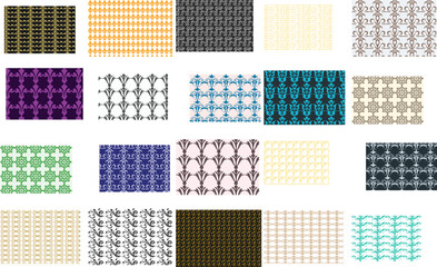 Set of seamless geometric vector patterns with pink retro design suitable for wallpaper fabric and textile decoration