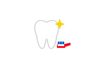 Obraz premium Tooth cleaning and hygiene with toothbrush and shining tooth graphic showing dental care concept