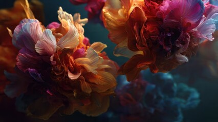 Obraz premium Abstract Colorful Floral Arrangement