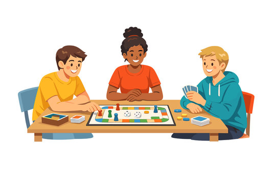 Friends gather around a table to play a board game while enjoying each other's company in a cozy and fun setting during the afternoon