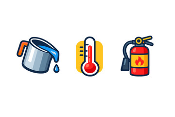 Mixing water, measuring heat, and using fire safety tools in a safe environment for everyday use