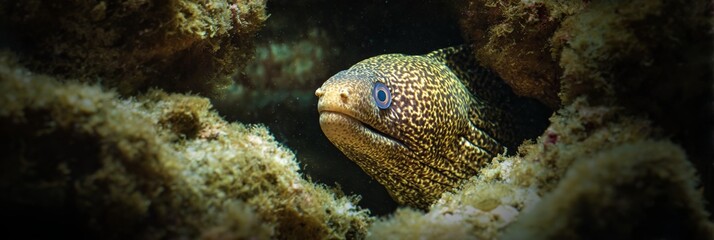 Fish is swimming in the sand