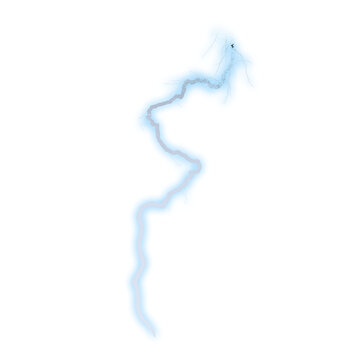 Blue Lightining Isolated on Transparent Background