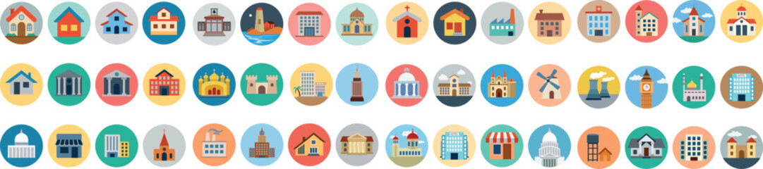 Set of colorful abstract vector shapes on a white background for modern icon and web design