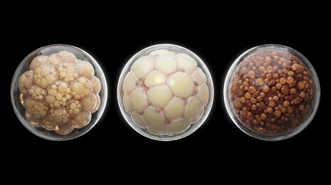 Developing Embryo Stages: A Visual Representation of Cell Division and Growth for Scientific Illustration