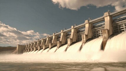 Hydroelectric dam releasing water