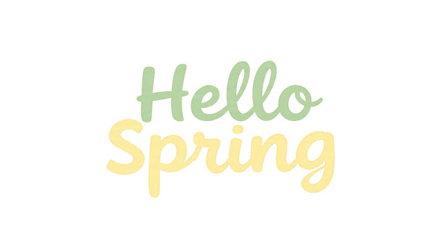 Hello Spring typography design element